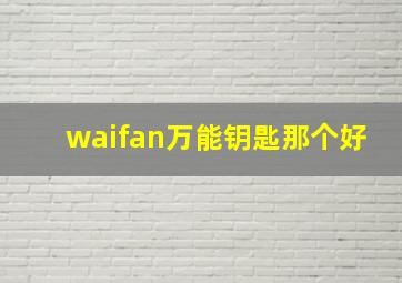 waifan万能钥匙那个好