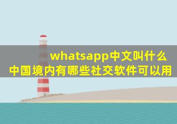 whatsapp中文叫什么中国境内有哪些社交软件可以用