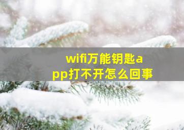 wifi万能钥匙app打不开怎么回事