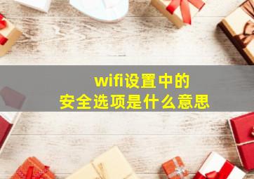 wifi设置中的安全选项是什么意思