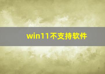 win11不支持软件