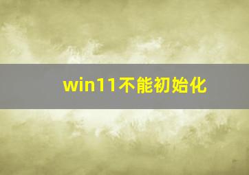 win11不能初始化