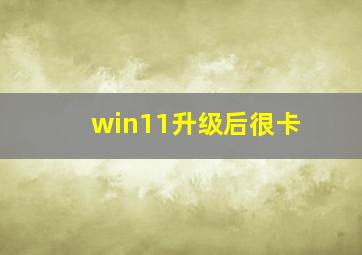 win11升级后很卡