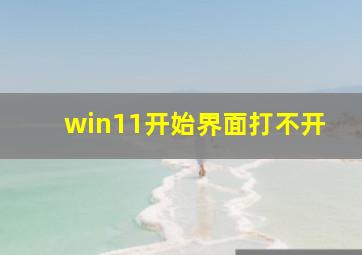 win11开始界面打不开