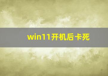 win11开机后卡死