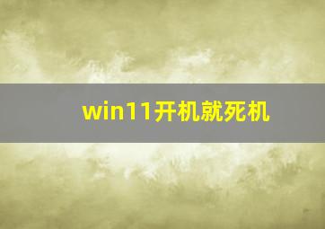 win11开机就死机