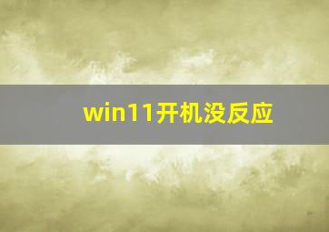 win11开机没反应