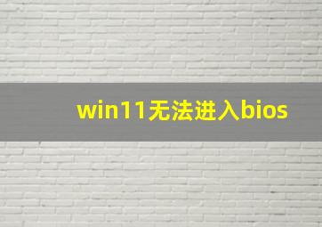 win11无法进入bios