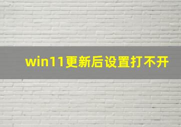 win11更新后设置打不开