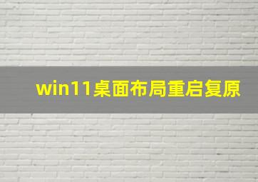 win11桌面布局重启复原