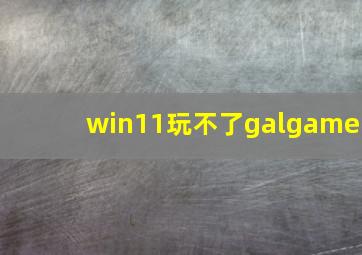 win11玩不了galgame