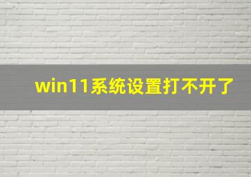 win11系统设置打不开了