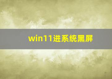 win11进系统黑屏