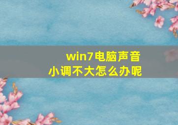 win7电脑声音小调不大怎么办呢