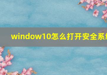 window10怎么打开安全系统