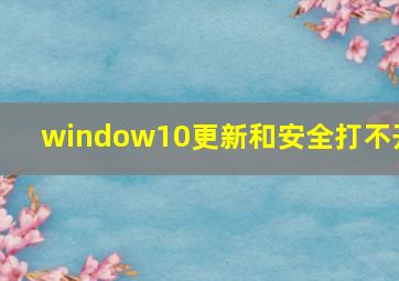 window10更新和安全打不开