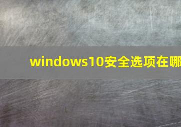 windows10安全选项在哪