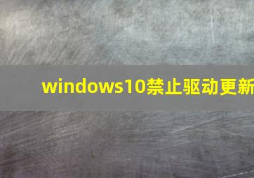 windows10禁止驱动更新