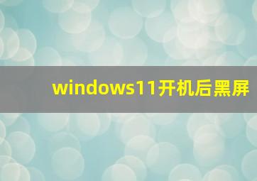 windows11开机后黑屏