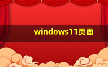 windows11页面