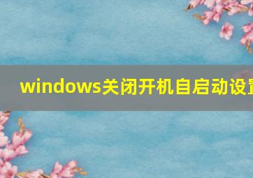 windows关闭开机自启动设置