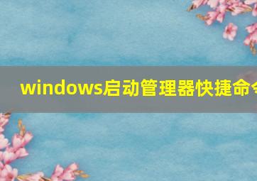 windows启动管理器快捷命令