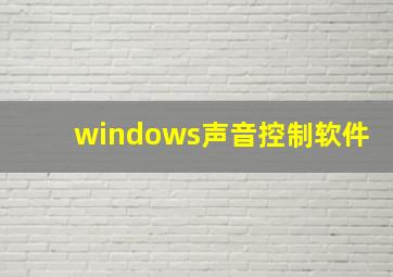 windows声音控制软件