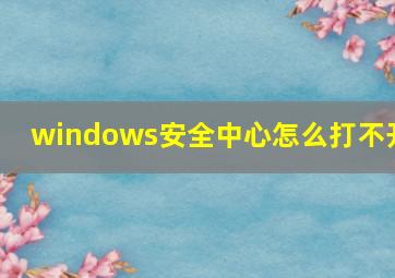 windows安全中心怎么打不开