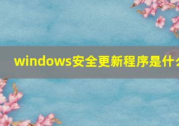 windows安全更新程序是什么