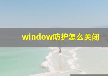 window防护怎么关闭