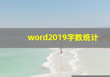 word2019字数统计