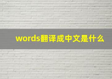 words翻译成中文是什么