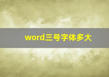 word三号字体多大