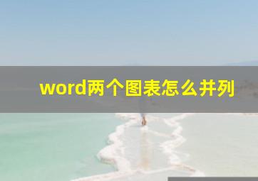 word两个图表怎么并列