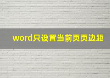 word只设置当前页页边距