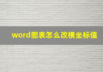 word图表怎么改横坐标值