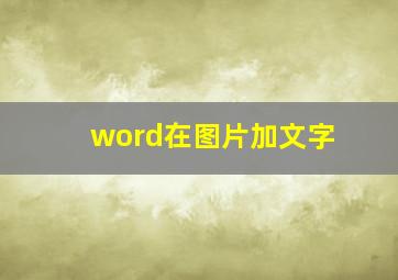 word在图片加文字