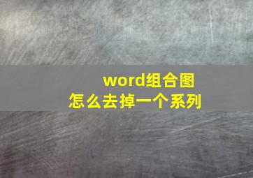 word组合图怎么去掉一个系列