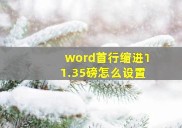 word首行缩进11.35磅怎么设置