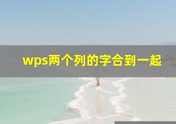 wps两个列的字合到一起