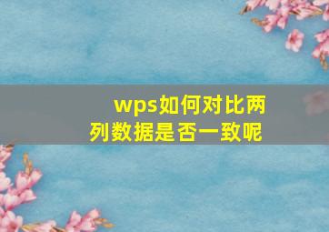 wps如何对比两列数据是否一致呢