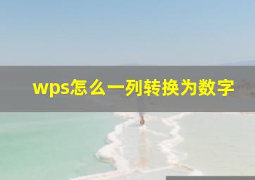 wps怎么一列转换为数字