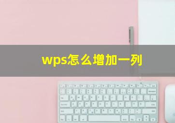 wps怎么增加一列