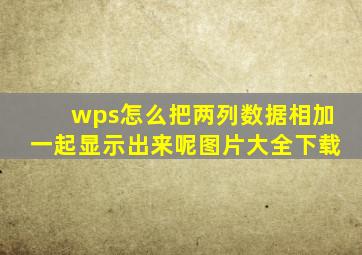 wps怎么把两列数据相加一起显示出来呢图片大全下载