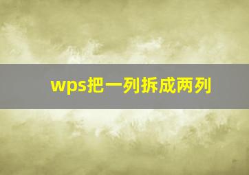 wps把一列拆成两列