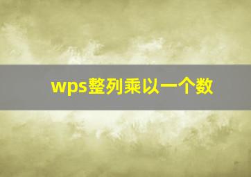 wps整列乘以一个数