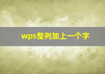 wps整列加上一个字