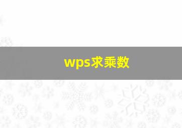 wps求乘数