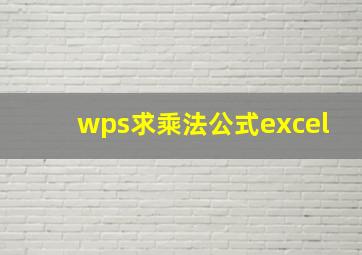 wps求乘法公式excel