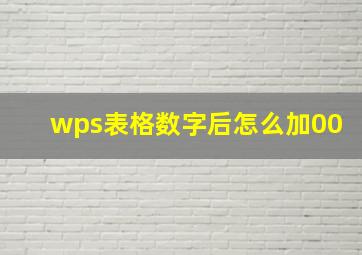 wps表格数字后怎么加00